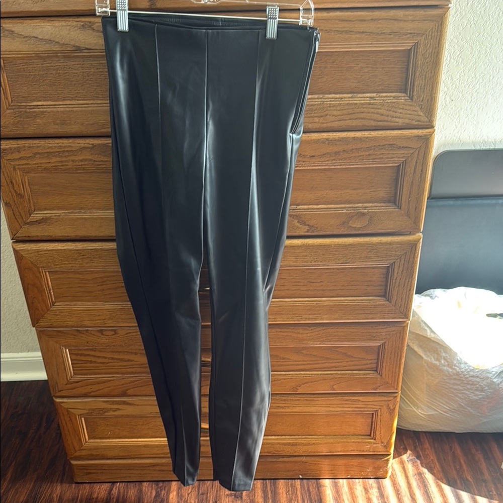 Zara Black Faux Leather Leggings